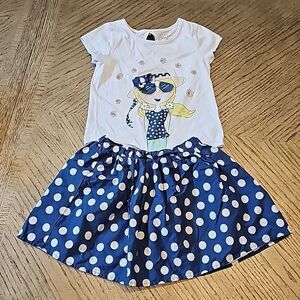 Polka dot skirty and top set size 7/8 Max Studio